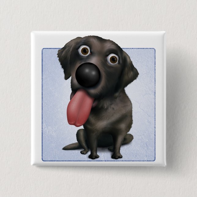 Labrador Retriever (Black) Pinback Button (Front)