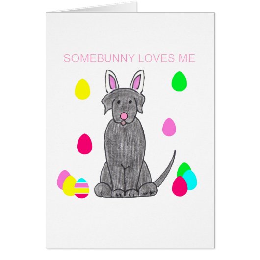 Labrador Retriever Black Somebunny Loves Me Cards (Front)