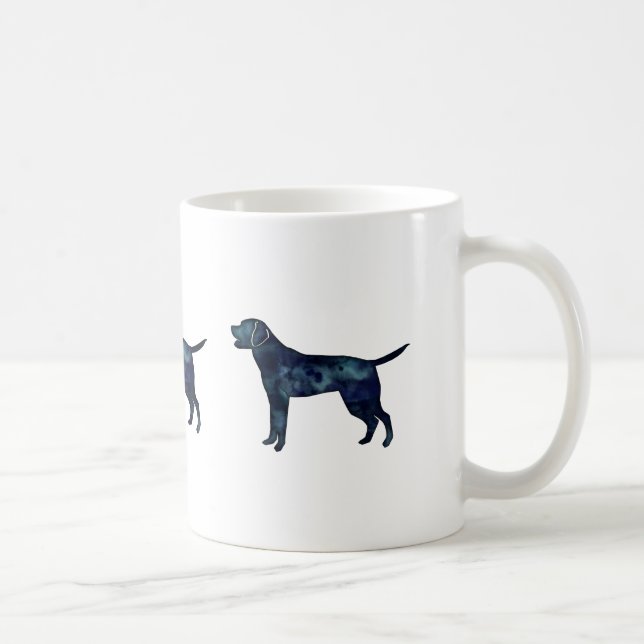 Labrador Retriever Black Watercolor Silhouette Coffee Mug (Right)