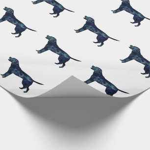 Labrador Retriever Black Watercolor Silhouette Wrapping Paper