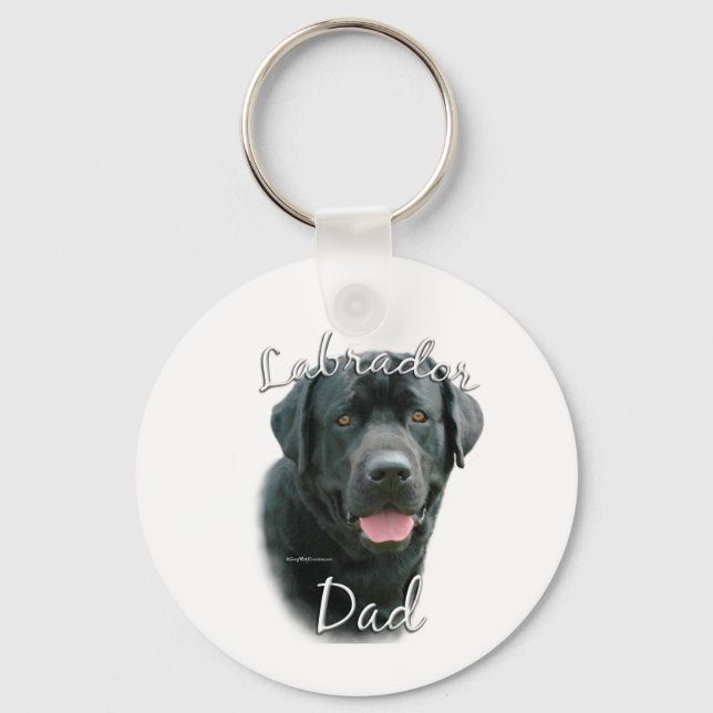 Labrador Retriever (blk) Dad 2 Keychain (Front)