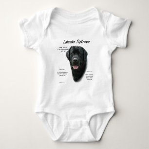 Labrador Retriever (blk) History Design Baby Bodysuit
