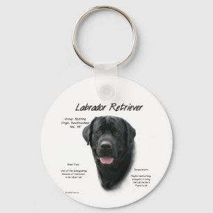 Labrador Retriever (blk) History Design Keychain