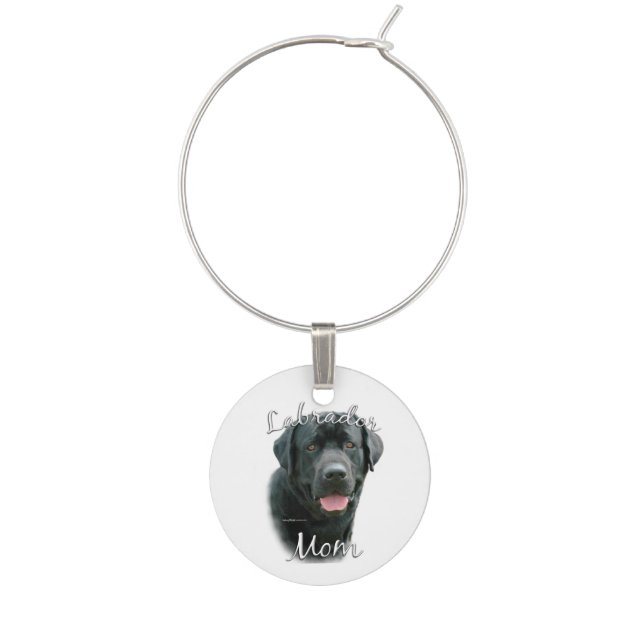 Labrador Retriever (blk) Mom 2 Wine Charm (Front)
