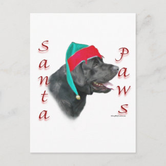 Labrador Retriever (blk) Santa Paws Holiday Postcard