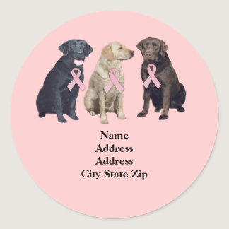 Labrador Retriever Breast Cancer Address Label