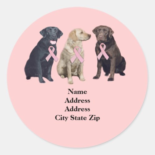 Labrador Retriever Breast Cancer Address Label