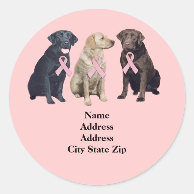 Labrador Retriever Breast Cancer Address Label (Front)