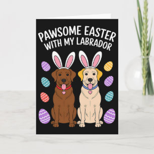 Labrador Retriever Bunny Springs Eggs Easter Lab D Card