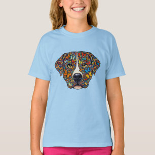 Labrador Retriever Butterfly Kaleidoscope Portrait T-Shirt