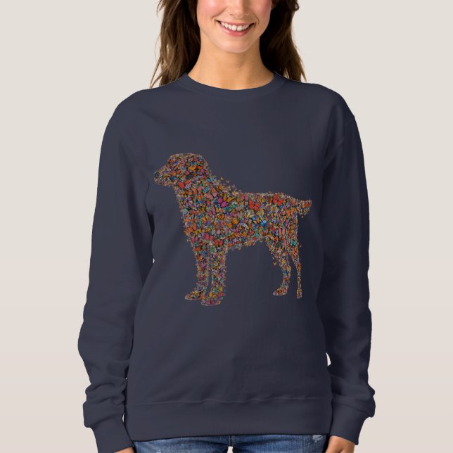 Labrador Retriever Butterfly Silhouette Dog Lover Sweatshirt (Front)