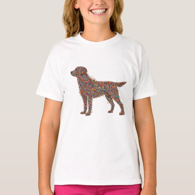 Labrador Retriever Butterfly Silhouette Dog Lover T-Shirt (Front)