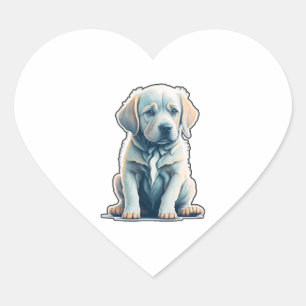 Labrador Retriever Calm Puppy Heart Sticker