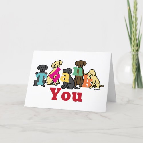 Labrador Retriever Cartoon Colorful Thank You 