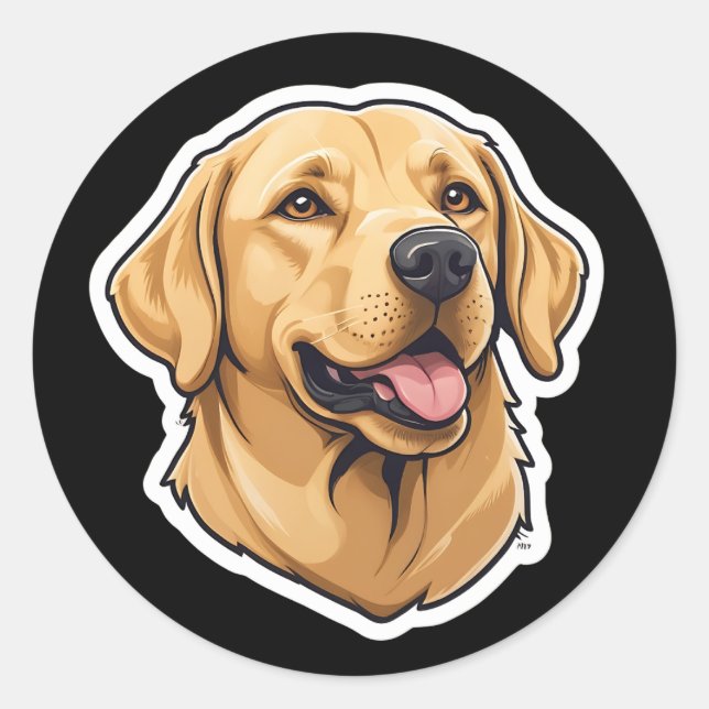 Labrador Retriever cartoon sticker (Front)