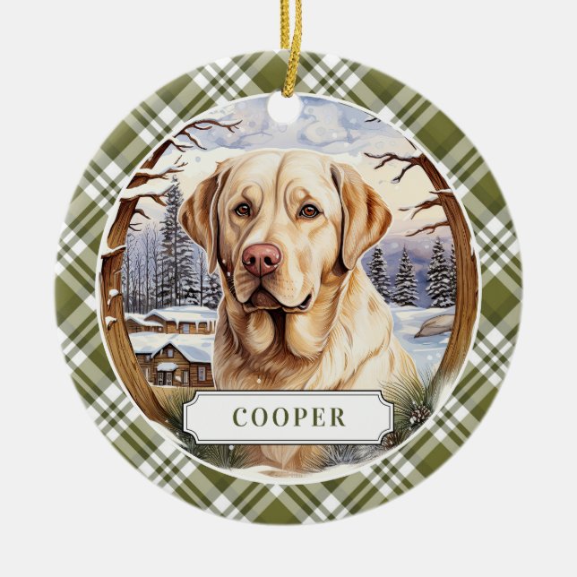 Labrador Retriever Ceramic Circle Ornament (Front)
