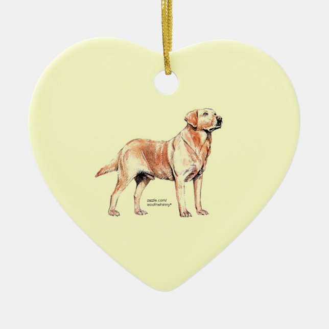 Labrador Retriever Ceramic Ornament (Front)