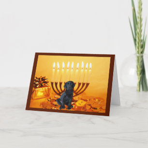 Labrador Retriever Chanukah Card Menorah