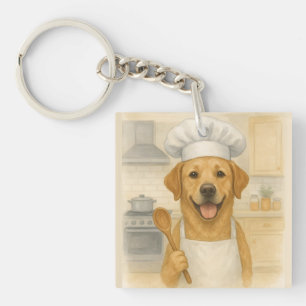 Labrador Retriever Chef Funny Home Cooking Keychain