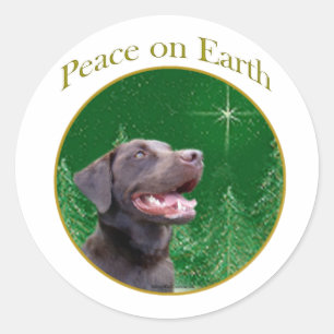Labrador Retriever (choc) Peace Classic Round Sticker