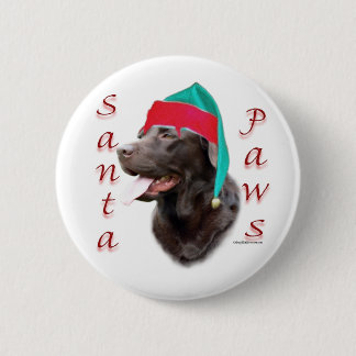Labrador Retriever (choc) Santa Paws Button