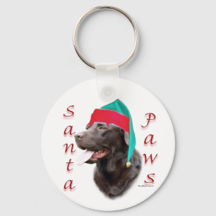 Labrador Retriever (choc) Santa Paws Keychain