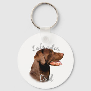 Labrador Retriever (chocolate) Dad 2 Keychain