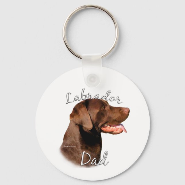 Labrador Retriever (chocolate) Dad 2 Keychain (Front)