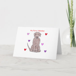 Labrador Retriever Chocolate Furry Valentine Holiday Card