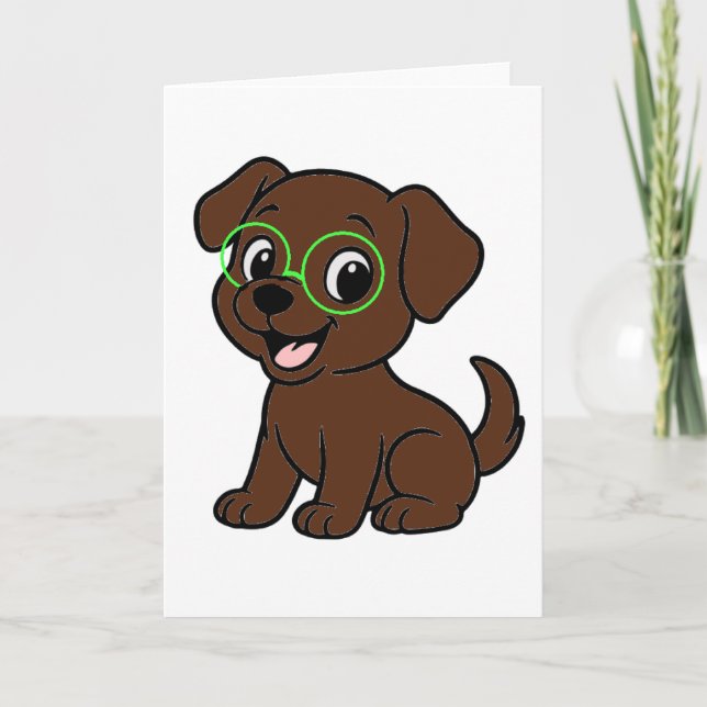 Labrador Retriever Chocolate Lab Cartoon Card (Front)