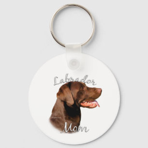 Labrador Retriever (chocolate) Mom 2 Keychain