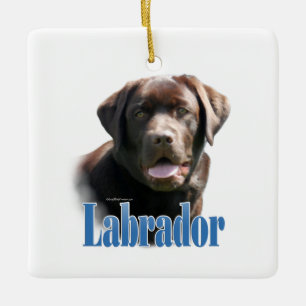 Labrador Retriever (chocolate) Name Ceramic Ornament