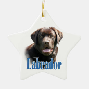 Labrador Retriever (chocolate) Name Ceramic Ornament