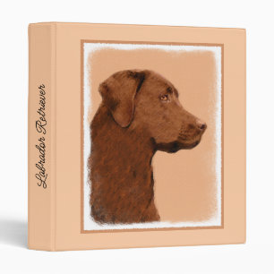 Labrador Retriever (Chocolate) Painting - Dog Art 3 Ring Binder