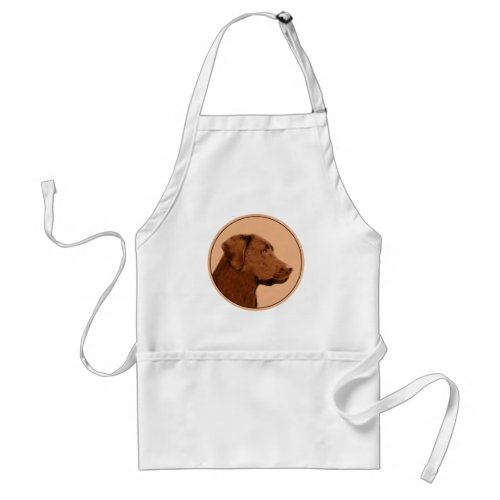 Labrador Retriever Chocolate Painting _ Dog Art Adult Apron