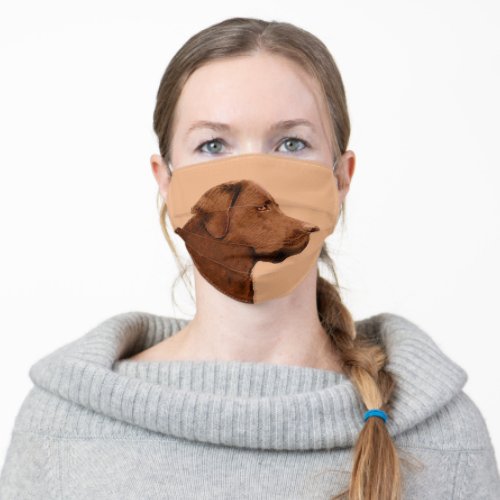 Labrador Retriever Chocolate Painting _ Dog Art Adult Cloth Face Mask