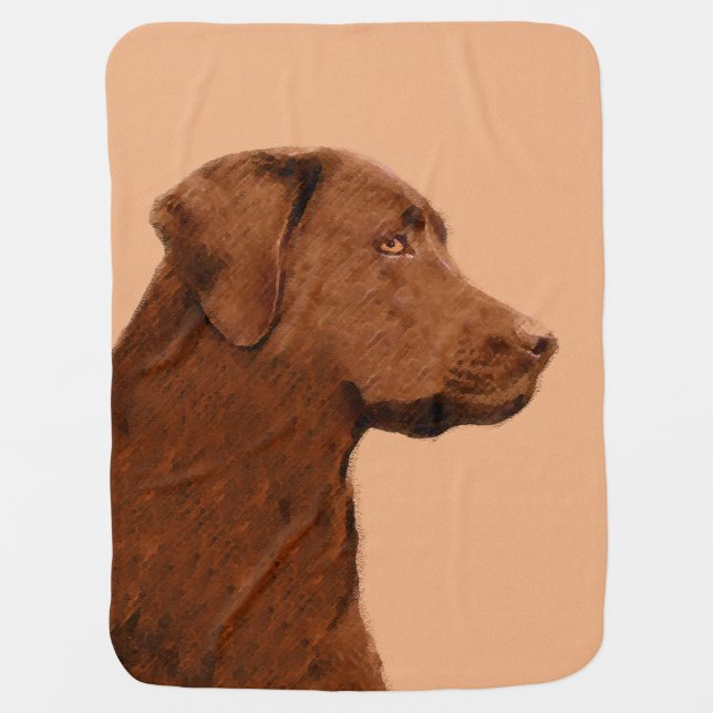 Labrador Retriever (Chocolate) Painting - Dog Art Baby Blanket (Front)
