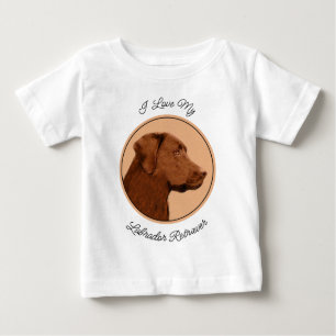 Labrador Retriever (Chocolate) Painting - Dog Art Baby T-Shirt