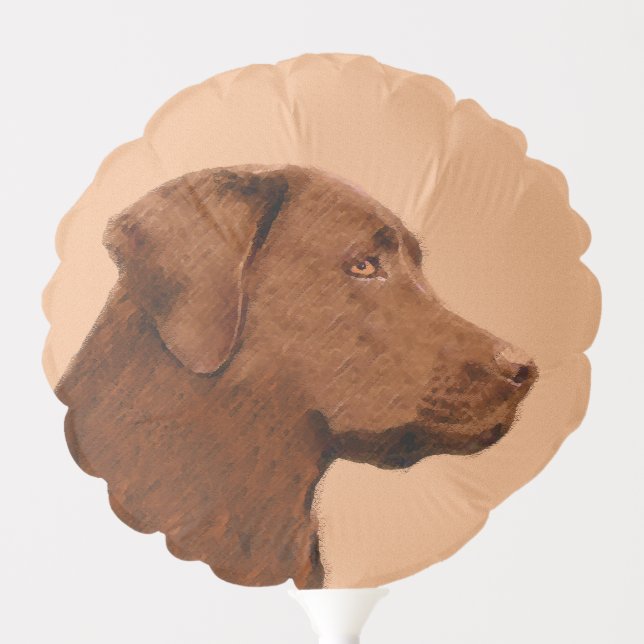 Labrador Retriever (Chocolate) Painting - Dog Art Balloon (Front)