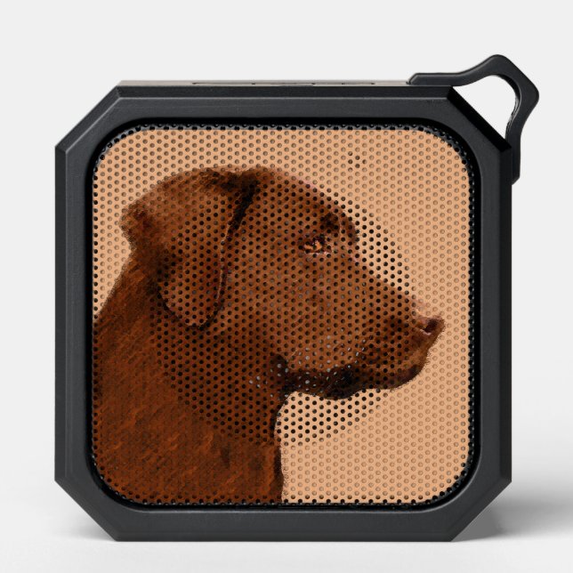 Labrador Retriever (Chocolate) Painting - Dog Art Bluetooth Speaker (Front)