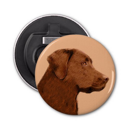 Labrador Retriever Chocolate Painting _ Dog Art Bottle Opener