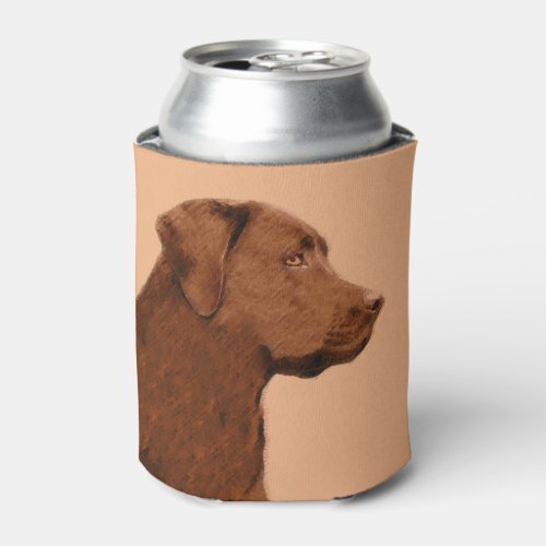 Labrador Retriever Chocolate Painting _ Dog Art Can Cooler