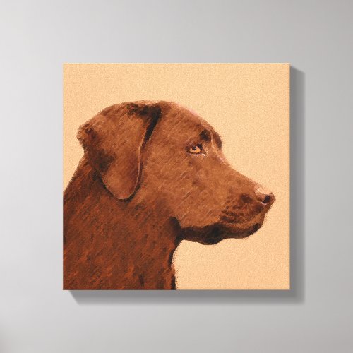 Labrador Retriever Chocolate Painting _ Dog Art Canvas Print