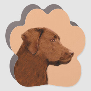 Labrador Retriever (Chocolate) Painting - Dog Art Car Magnet
