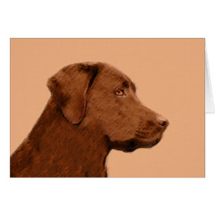 Labrador Retriever (Chocolate) Painting - Dog Art Cards