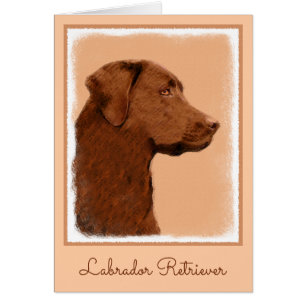 Labrador Retriever (Chocolate) Painting - Dog Art Cards