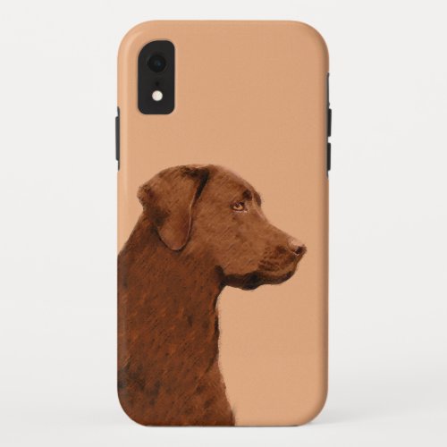 Labrador Retriever Chocolate Painting _ Dog Art iPhone XR Case