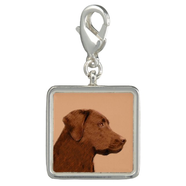Labrador Retriever (Chocolate) Painting - Dog Art Charm (Front)