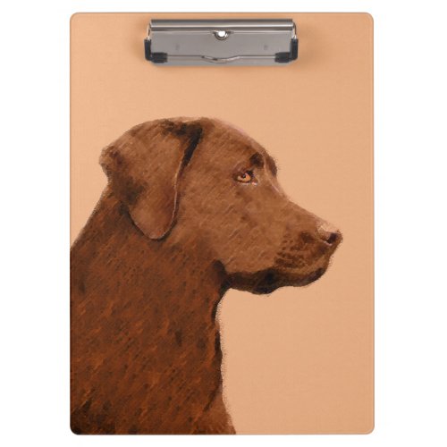 Labrador Retriever Chocolate Painting _ Dog Art Clipboard