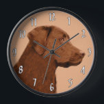 Labrador Retriever (Chocolate) Painting - Dog Art Clock<br><div class="desc">Chocolate Labrador Retriever dog portrait, original painting. We specialize in cute and funny original art. Buy this for yourself or as a great gift for your Labrador Retriever loving friends. Be creative - click on CUSTOMIZE to add/remove/change text, resize the picture, change colors or anything else the customization tool will...</div>